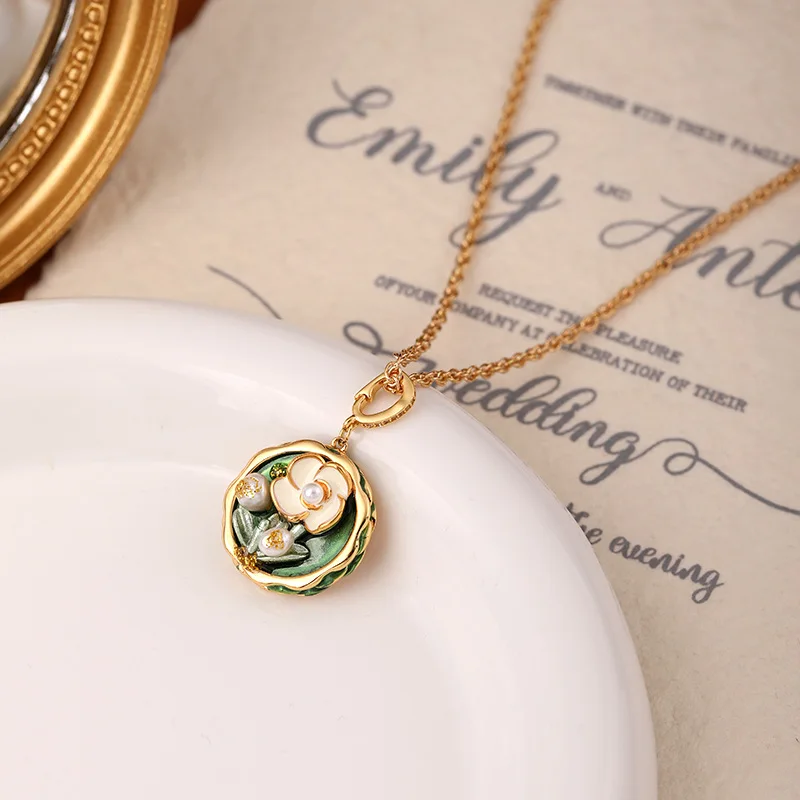 2025, французское винтажное ожерелье с камелией, позолоченное жемчужное колье, ювелирные изделия на ключицу, женский элегантный стиль масляной живописи, подарок
2025, французское винтажное ожерелье с камелией, позолоченное жемчужное колье, ювелирные изделия на ключицу, женский элегантный стиль масляной живописи, подарок