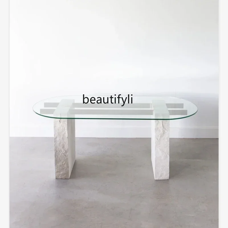 53Light luxury tempered glass dining table personality creative destruction style marble meeting room reception long table
53Light luxury tempered glass dining table personality creative destruction style marble meeting room reception long table