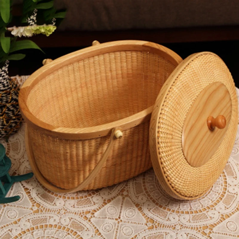 Basket With Lid, Picnic Basket, Shopping Basket, Rattan Basket, Double Handle Storage Basket
Basket With Lid, Picnic Basket, Shopping Basket, Rattan Basket, Double Handle Storage Basket