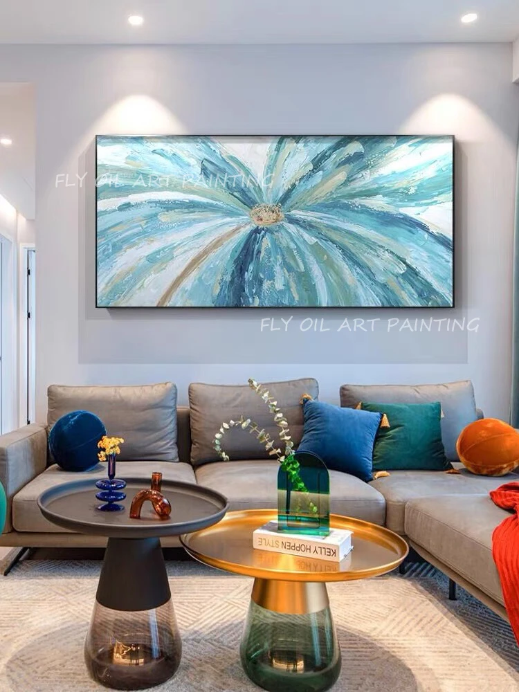 Flower blue artwork 100% Handmade Textrued Oil Painting Home for Living Room Abstract Wall Art decoration gift
Flower blue artwork 100% Handmade Textrued Oil Painting Home for Living Room Abstract Wall Art decoration gift