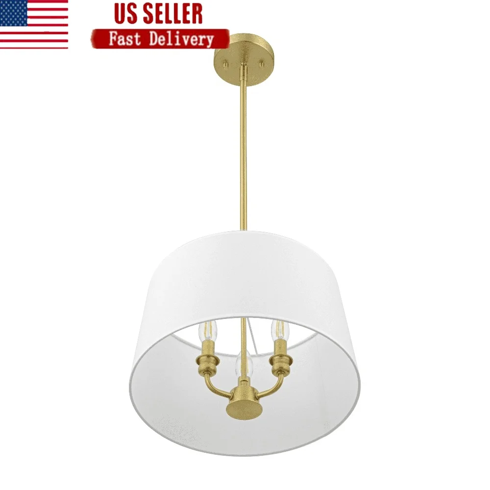 Brushed Gold 3-Light Convertible Pendant Semi-Flush Mount Fabric Shade Fixture Kitchen Entryway Hallway Bedroom Bathroom
Brushed Gold 3-Light Convertible Pendant Semi-Flush Mount Fabric Shade Fixture Kitchen Entryway Hallway Bedroom Bathroom