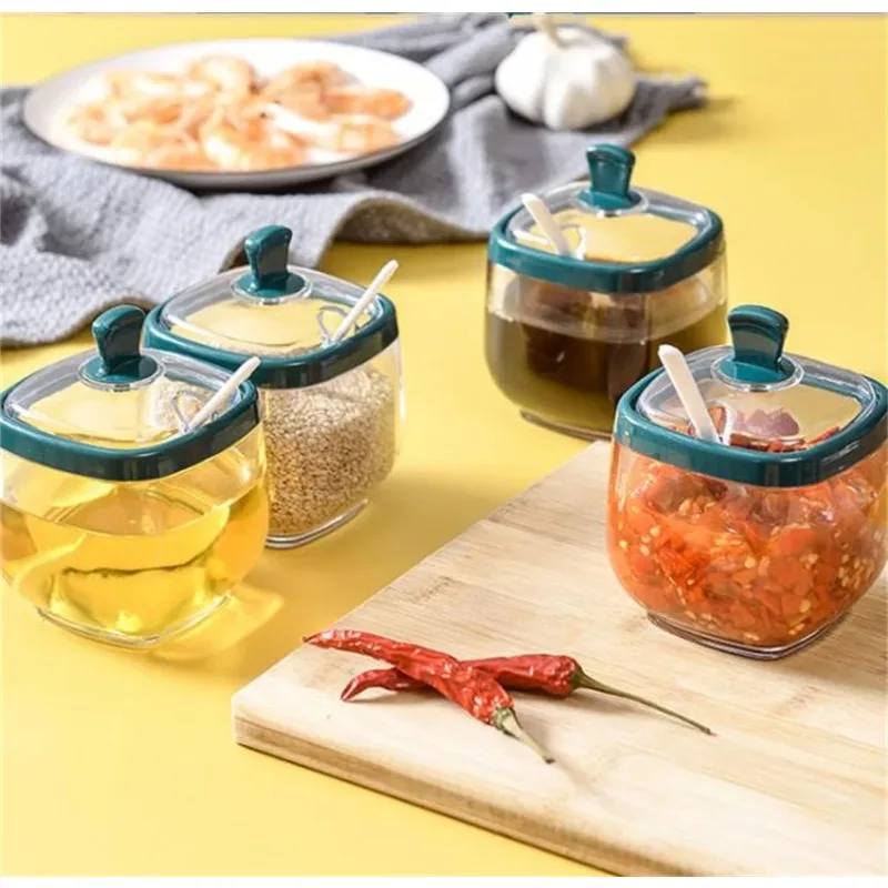 Spice Bottle Plastic Seasoning Jar Set with Spoon Salt Shaker Sugar Container Sauce Bowl Dispenser and Base Kitchen Spice Rack
Spice Bottle Plastic Seasoning Jar Set with Spoon Salt Shaker Sugar Container Sauce Bowl Dispenser and Base Kitchen Spice Rack