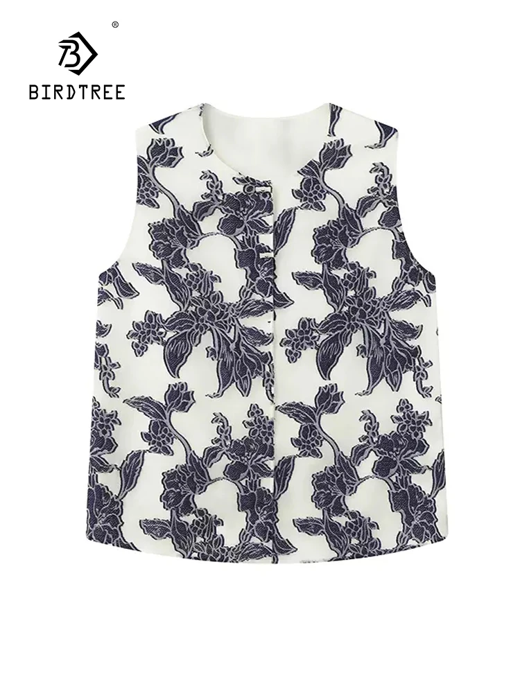 BirdTree, 46% Natural Silk Elegant T-Shirt, Women Sleeveless O Neck Flower, Retro Commute Chinese Vest, 2024 Summer New T46225QC
BirdTree, 46% Natural Silk Elegant T-Shirt, Women Sleeveless O Neck Flower, Retro Commute Chinese Vest, 2024 Summer New T46225QC