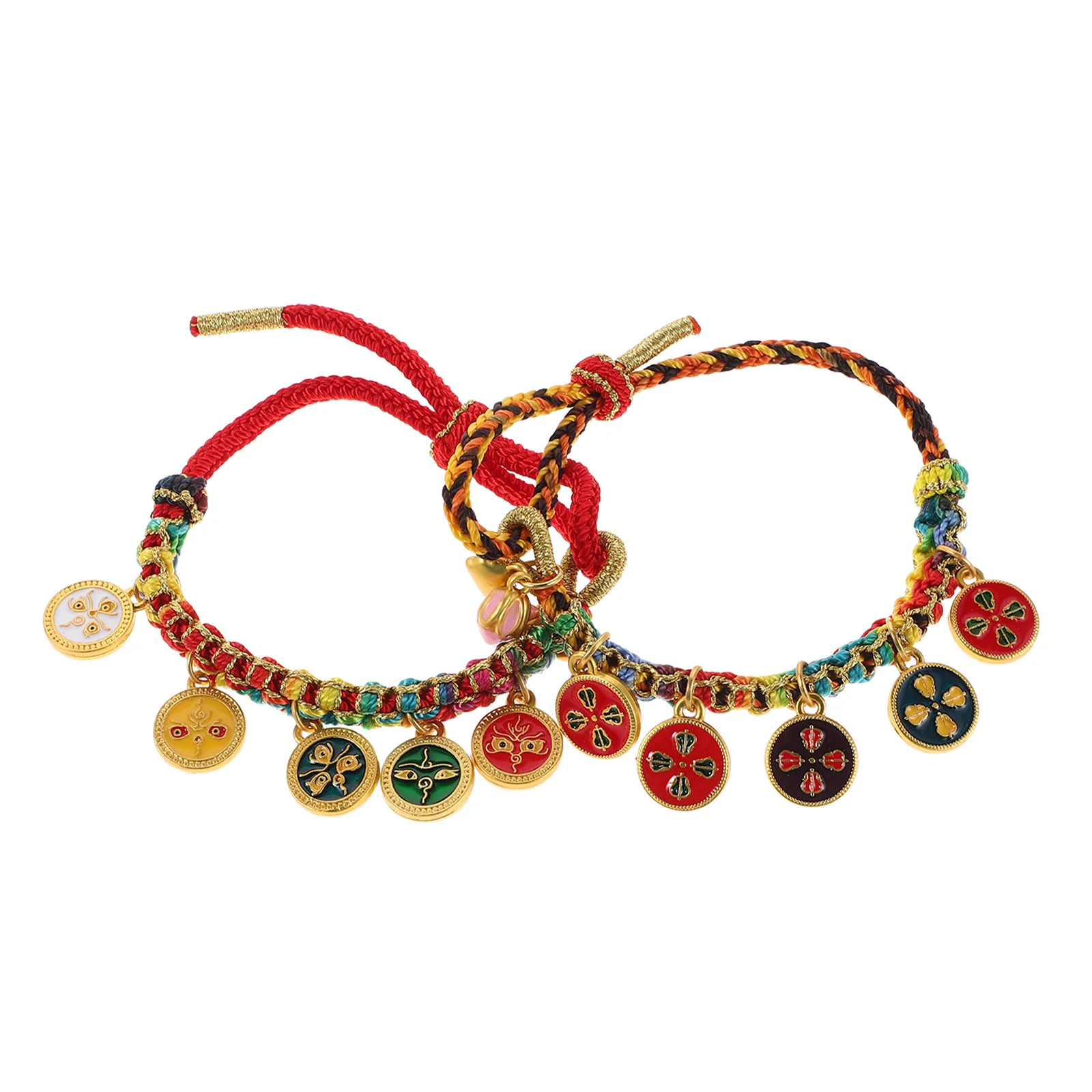 2Pcs Colorful Tibetan Rope Woven Bracelets Handcrafted Prosperity Jewelry Symbolizing Wealth Success Fortune Wrist Decoration
2Pcs Colorful Tibetan Rope Woven Bracelets Handcrafted Prosperity Jewelry Symbolizing Wealth Success Fortune Wrist Decoration