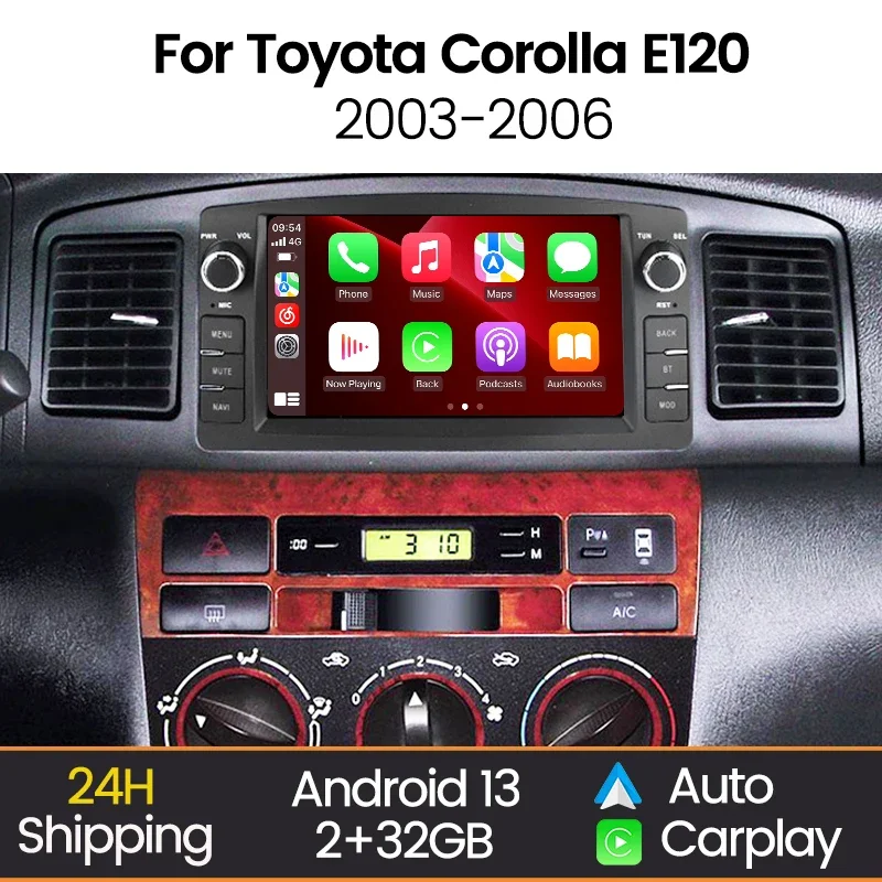 CarPlay Android Auto For Toyota Corolla E120 2003-2006 BYD F3 7'' Car Radio Multimedia Player Autoaudio Head Unit Navigation GPS
CarPlay Android Auto For Toyota Corolla E120 2003-2006 BYD F3 7'' Car Radio Multimedia Player Autoaudio Head Unit Navigation GPS