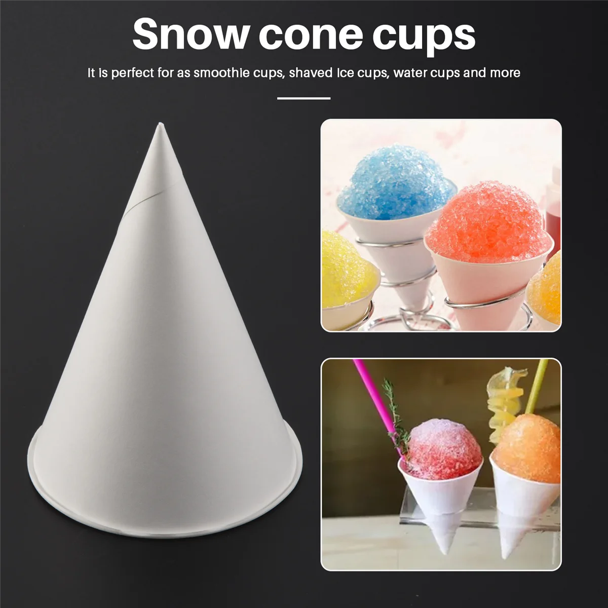 【Buy It-Now!】 White Paper Cone Cups, Snow Cone Cups,Coated Leakproof Cone Paper Cups for Slush, Shaved Ice, Water 200Pcs
【Buy It-Now!】 White Paper Cone Cups, Snow Cone Cups,Coated Leakproof Cone Paper Cups for Slush, Shaved Ice, Water 200Pcs