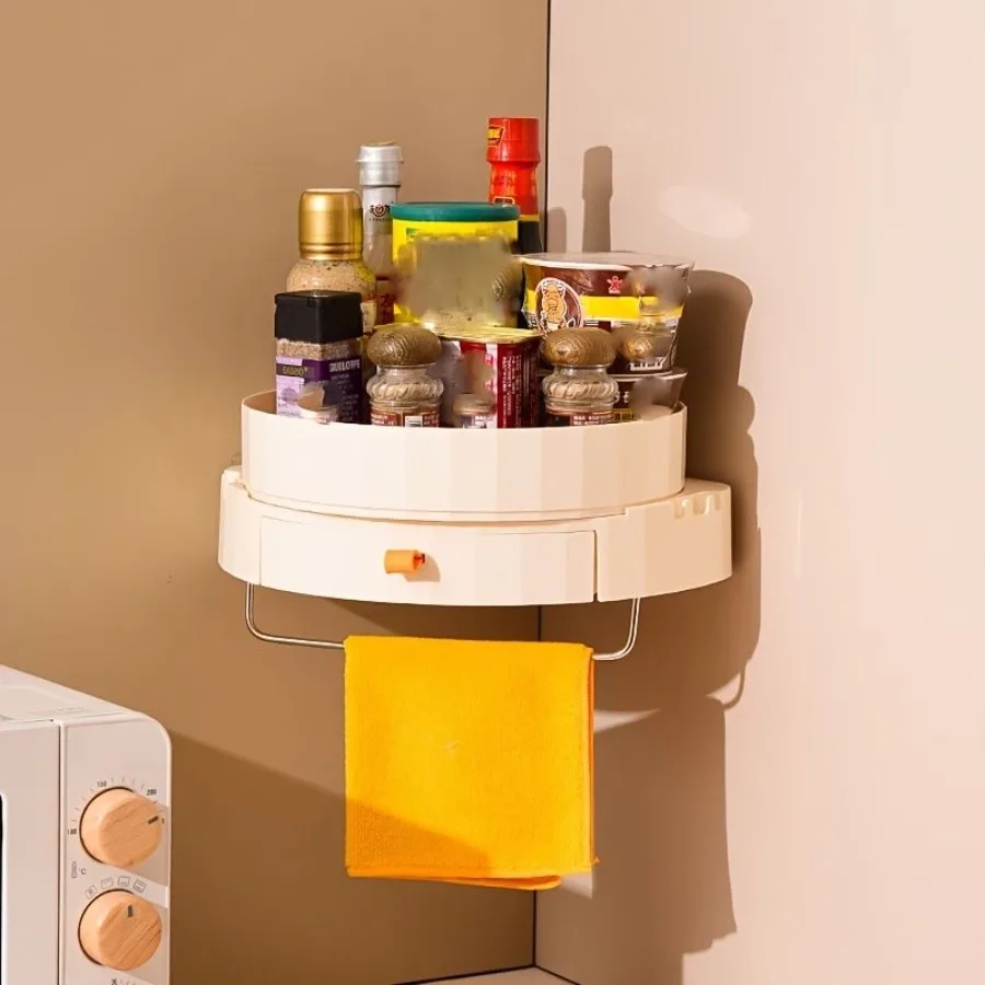 1pc; Kitchen Rotary Shelf; Multifunctional Storage Tray Wall Mount; Spice Storage Holder Dispenser; Punch Free Kitchen Caddy Or
1pc; Kitchen Rotary Shelf; Multifunctional Storage Tray Wall Mount; Spice Storage Holder Dispenser; Punch Free Kitchen Caddy Or