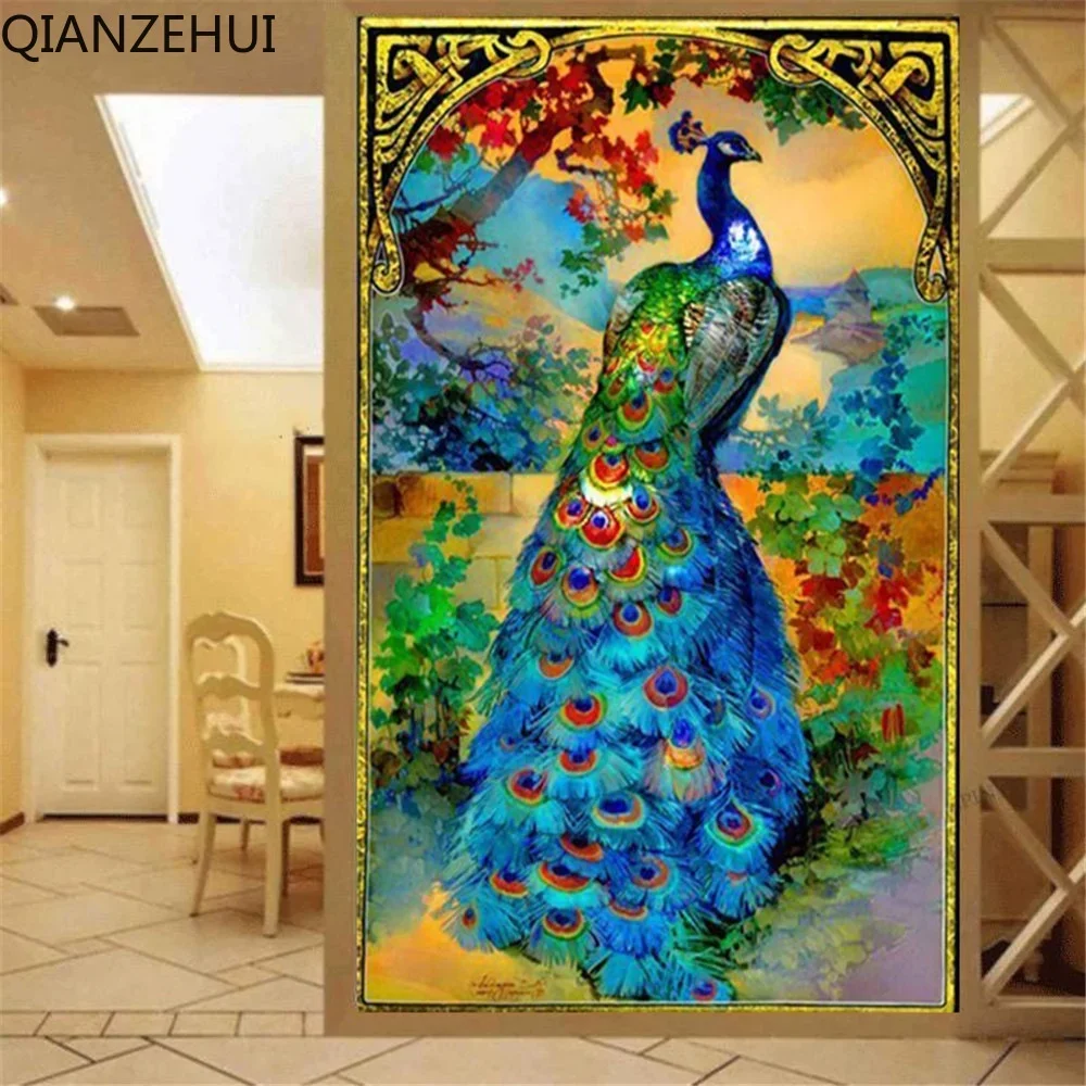 DIY full Diamond Embroidery,Round Diamond 5D Entrance Peacock Living room decoration rhinestone beads Diamond painting
DIY full Diamond Embroidery,Round Diamond 5D Entrance Peacock Living room decoration rhinestone beads Diamond painting