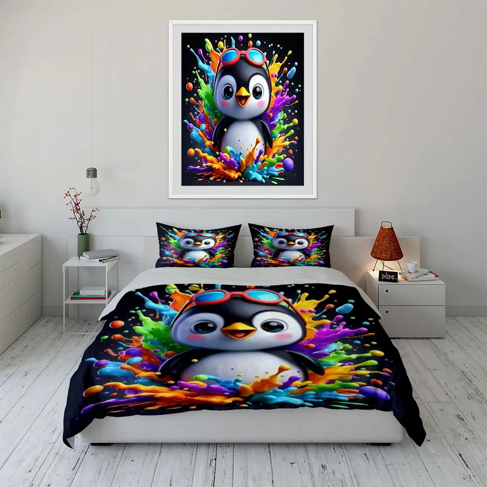 "Penguin Art Decor Set" Bedding Set with 1 Duvet Cover 2 Pillowcases Single Double King Queen, Gift
"Penguin Art Decor Set" Bedding Set with 1 Duvet Cover 2 Pillowcases Single Double King Queen, Gift
