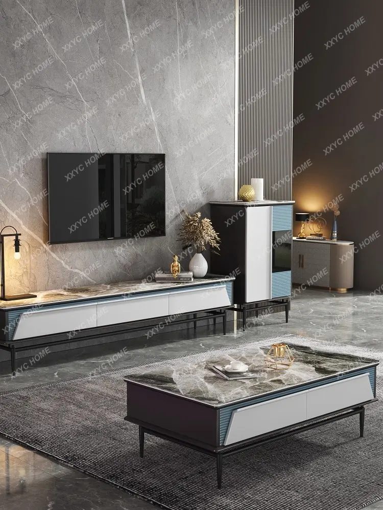 Stone Plate Coffee Table TV Cabinet Dining Table Three-Piece Combination Modern Minimalist Living Room Home Apartment Type
Stone Plate Coffee Table TV Cabinet Dining Table Three-Piece Combination Modern Minimalist Living Room Home Apartment Type