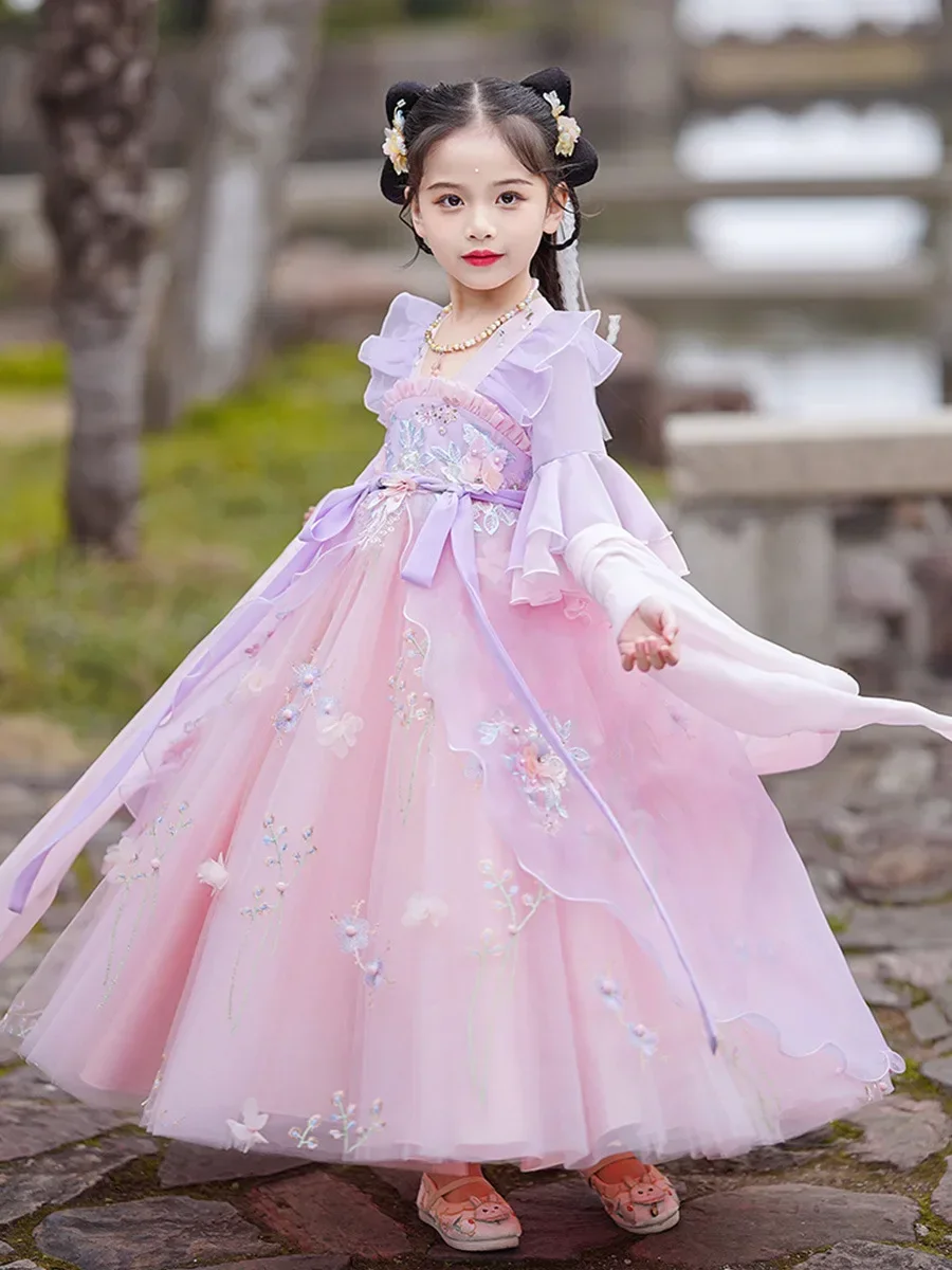 Chinese Hanfu Kids Dress Pink Embroidery Hanfu Lovely Girls Dresses Traditional Folk Style Dance Perform Costumes Cosplay
Chinese Hanfu Kids Dress Pink Embroidery Hanfu Lovely Girls Dresses Traditional Folk Style Dance Perform Costumes Cosplay