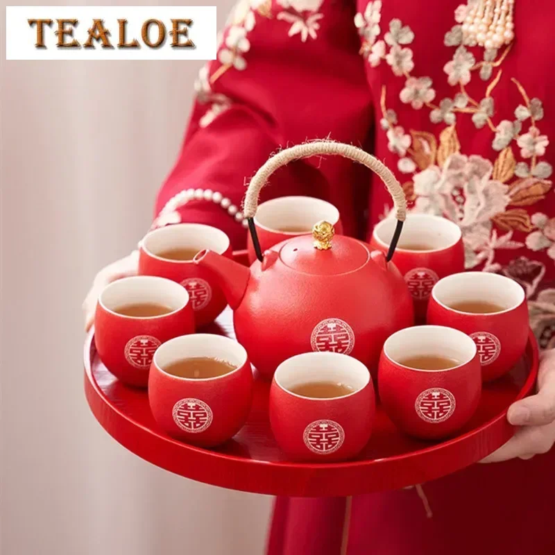 Boutique Ceramic Filter Tea Pot Set Household Tea Pot and Cup Set Chinese Style Wedding Red Teaware Gifts Productos Chinos
Boutique Ceramic Filter Tea Pot Set Household Tea Pot and Cup Set Chinese Style Wedding Red Teaware Gifts Productos Chinos