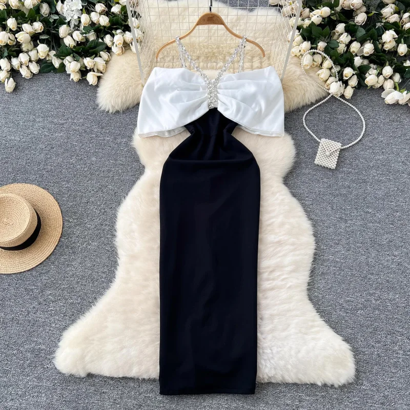 Evening Gown For Women, High-End And Exquisite Evening Dress, Fashionable Diamond Studded Chain Hanging Neck Bow Slim Fit Small
Evening Gown For Women, High-End And Exquisite Evening Dress, Fashionable Diamond Studded Chain Hanging Neck Bow Slim Fit Small