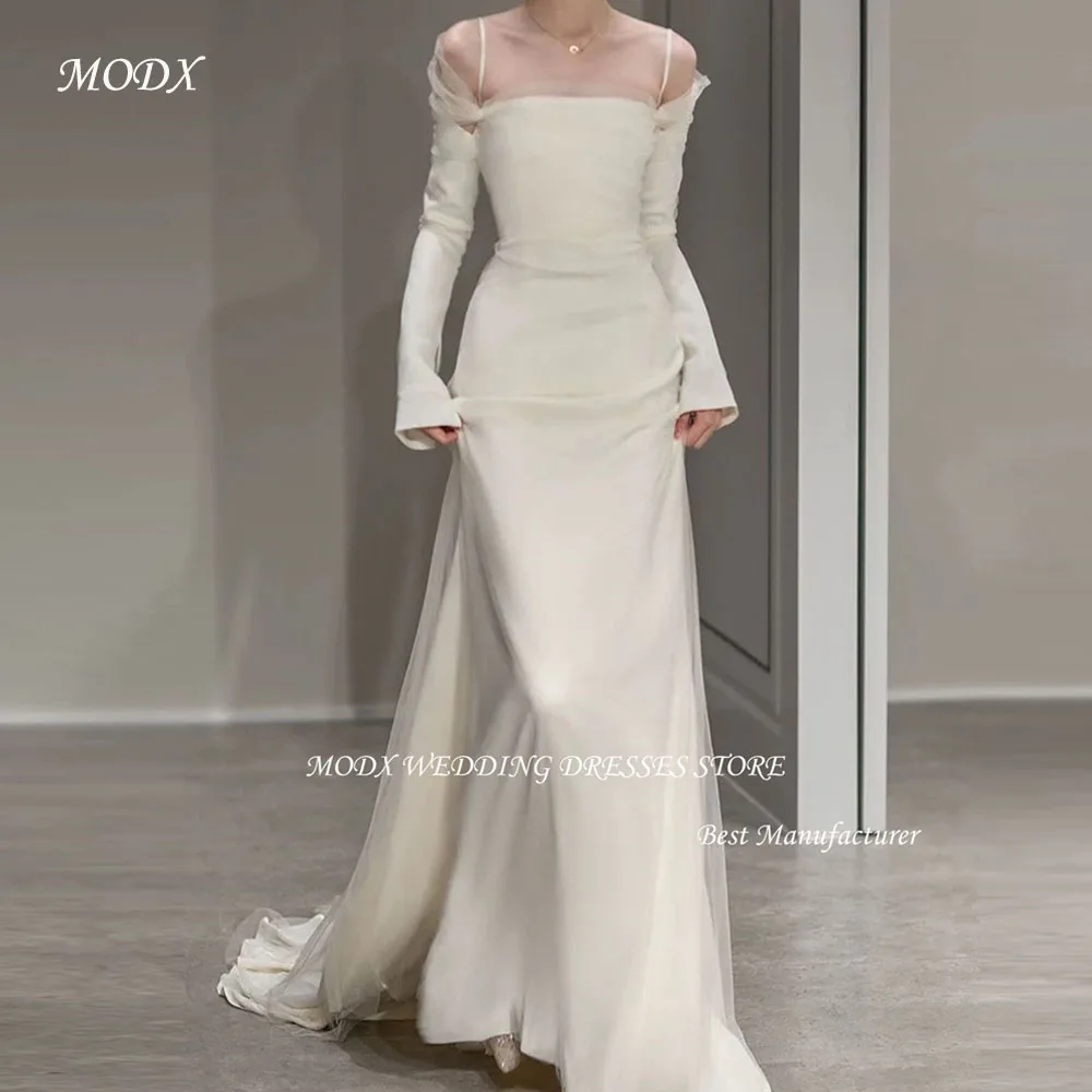 MODX Simple Mermaid Korea Wedding Dresses Photoshoot Long Sleeves Off Shoulder Bridal Gowns Formal Party Dress Customized
MODX Simple Mermaid Korea Wedding Dresses Photoshoot Long Sleeves Off Shoulder Bridal Gowns Formal Party Dress Customized