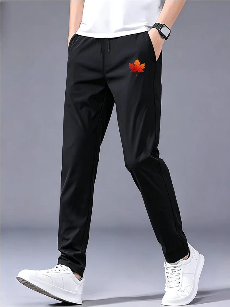 Men Red Maple Leaf Print Ice Silk Casual Pants Drawstring Elastic Waist Straight Leg Quick Dry Sports Trousers Streetwear Sweatp
Men Red Maple Leaf Print Ice Silk Casual Pants Drawstring Elastic Waist Straight Leg Quick Dry Sports Trousers Streetwear Sweatp
