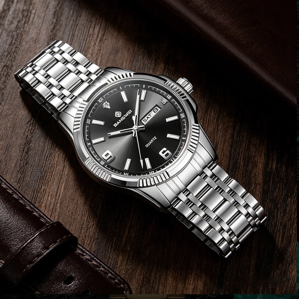 BANGWEI Business Men Watch Date Week Waterproof Luminous Luxury Man Wristwatch Sports Stainless Steel Men's Quartz Watches Male
BANGWEI Business Men Watch Date Week Waterproof Luminous Luxury Man Wristwatch Sports Stainless Steel Men's Quartz Watches Male