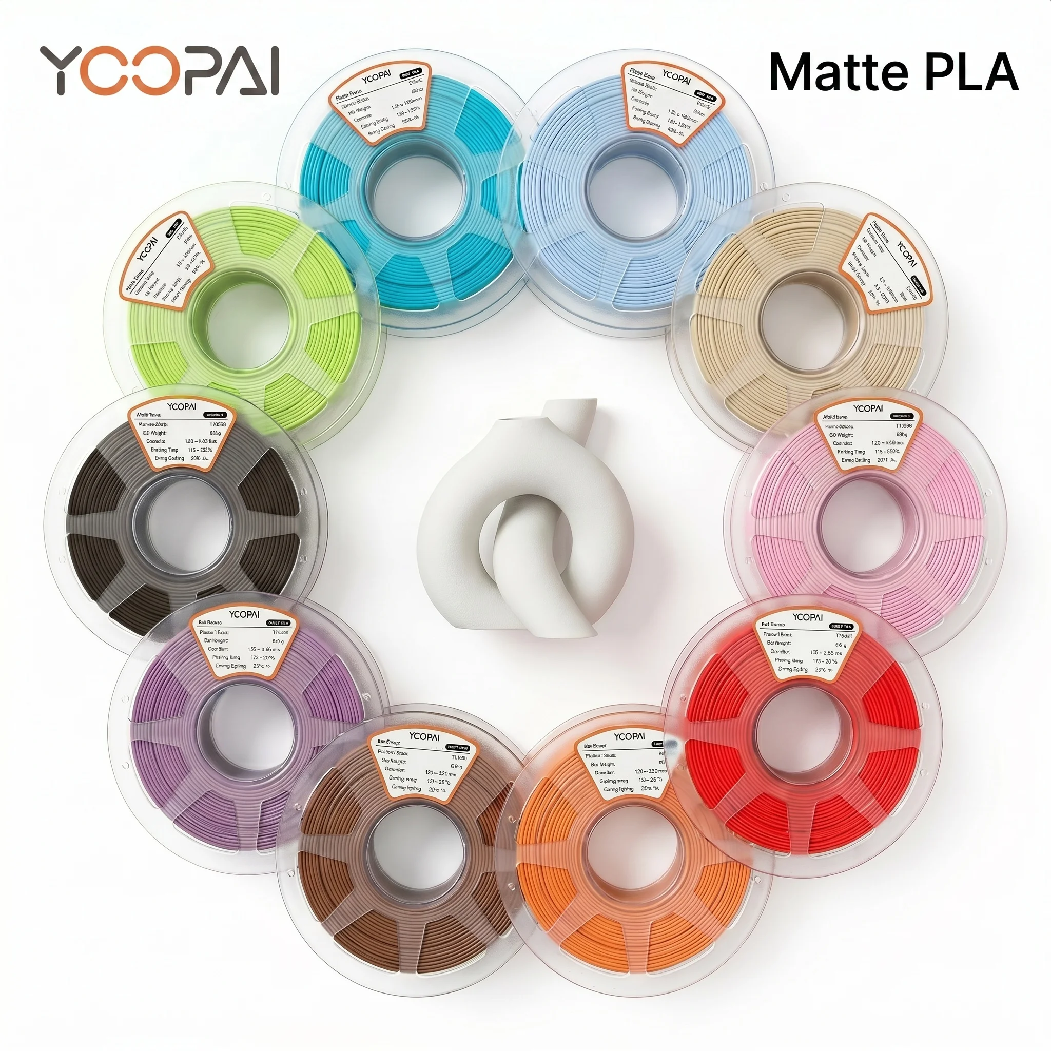 YOOPAI Matte PLA+ filament 10kg 1.75mm 1roll/kg(2.2lbs) For 3D Printers Wrapped neatly Print smoothly
YOOPAI Matte PLA+ filament 10kg 1.75mm 1roll/kg(2.2lbs) For 3D Printers Wrapped neatly Print smoothly