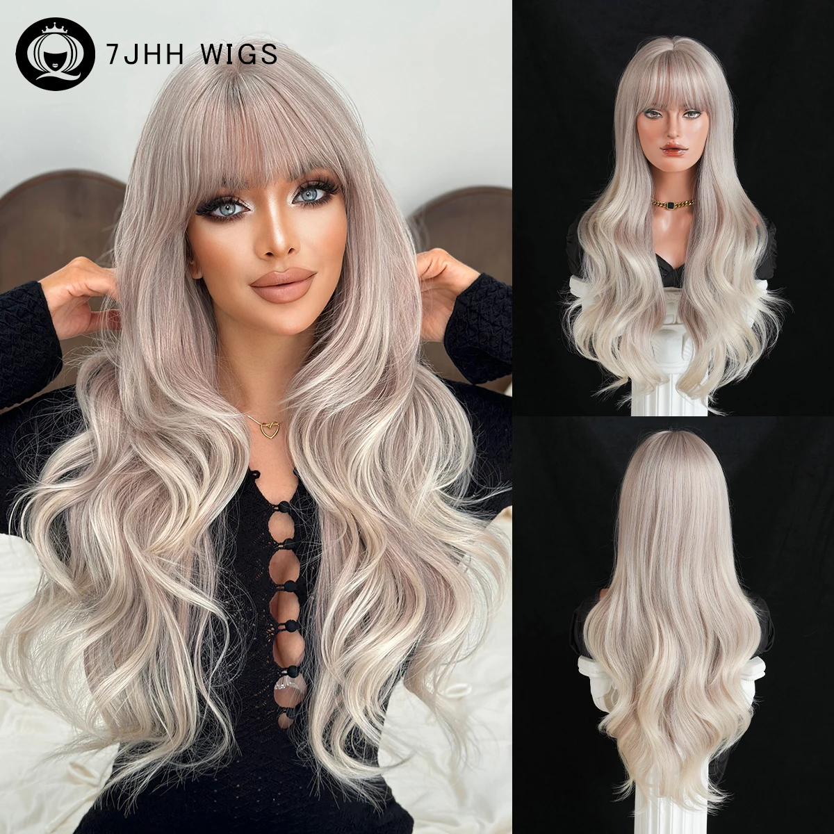 7JHH WIGS Long Body Wave White Blonde Wig for Women Modest Fashion Synthetic Layered Wear and Go Champagne Wigs with Neat Bangs
7JHH WIGS Long Body Wave White Blonde Wig for Women Modest Fashion Synthetic Layered Wear and Go Champagne Wigs with Neat Bangs