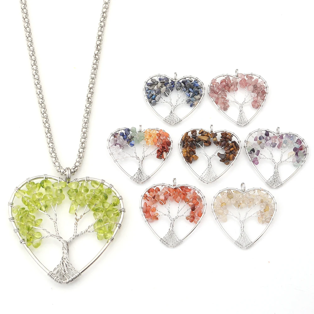 1Pc Natural Stone Quartz Crystal Reiki Healing Heart-shaped Tree of Life Pendant Diy Jewelry Making Necklace
1Pc Natural Stone Quartz Crystal Reiki Healing Heart-shaped Tree of Life Pendant Diy Jewelry Making Necklace