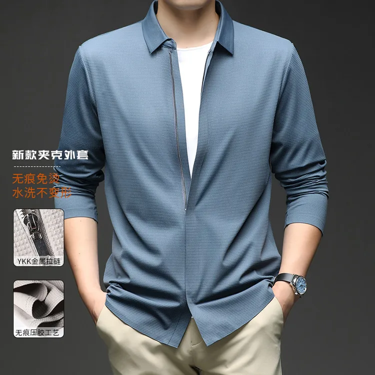 Polyamide fiber (nylon) 86% Spandex 14% Classic Business Clothes 2025 Men Autumn Shirt Long Sleeve No-trace zipper Solid Tops
Polyamide fiber (nylon) 86% Spandex 14% Classic Business Clothes 2025 Men Autumn Shirt Long Sleeve No-trace zipper Solid Tops