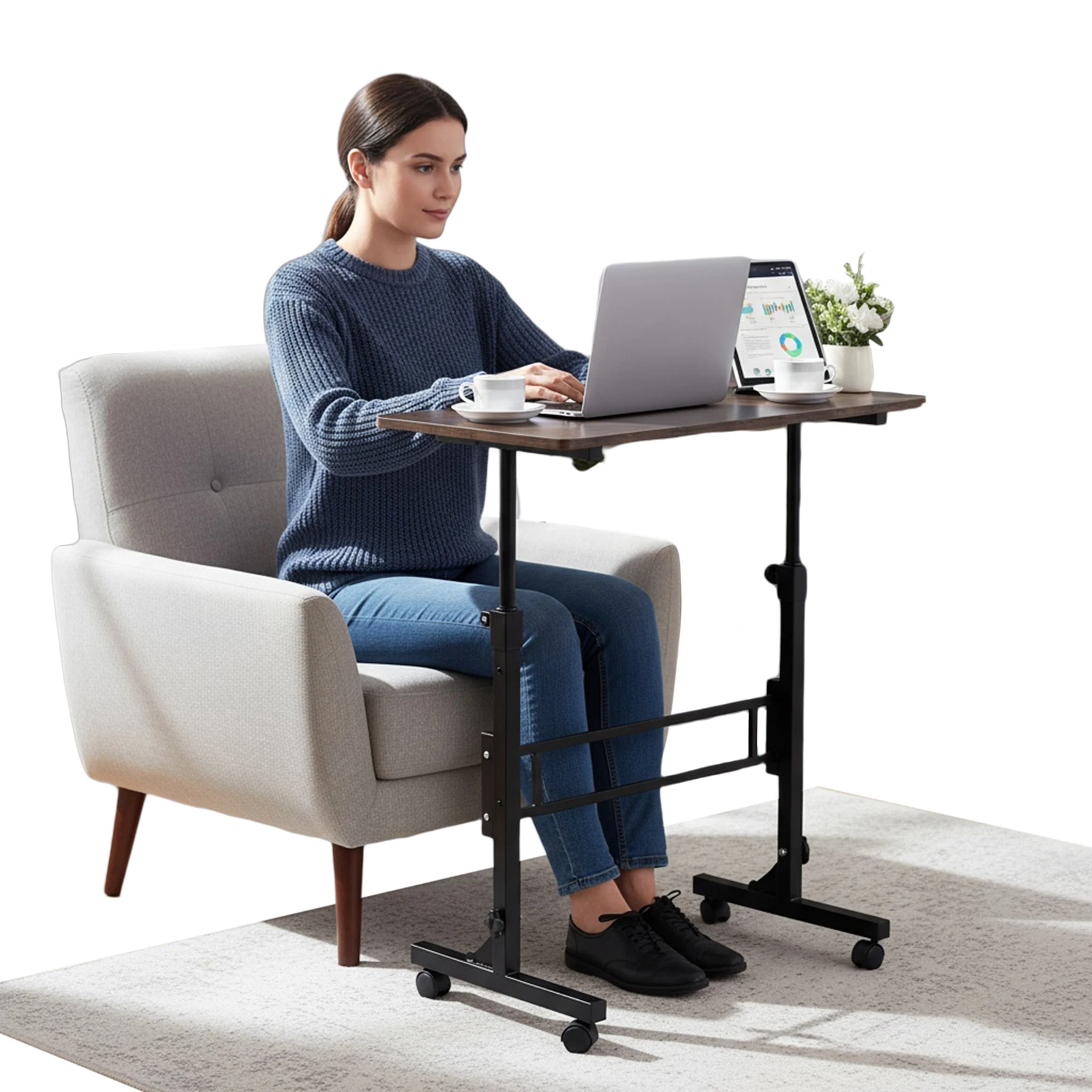 16x31.5 Inch Standing Desk Adjustable Height Mobile Rolling Computer Desk with Wheels Laptop Desk for Home Office Small Spaces
16x31.5 Inch Standing Desk Adjustable Height Mobile Rolling Computer Desk with Wheels Laptop Desk for Home Office Small Spaces 