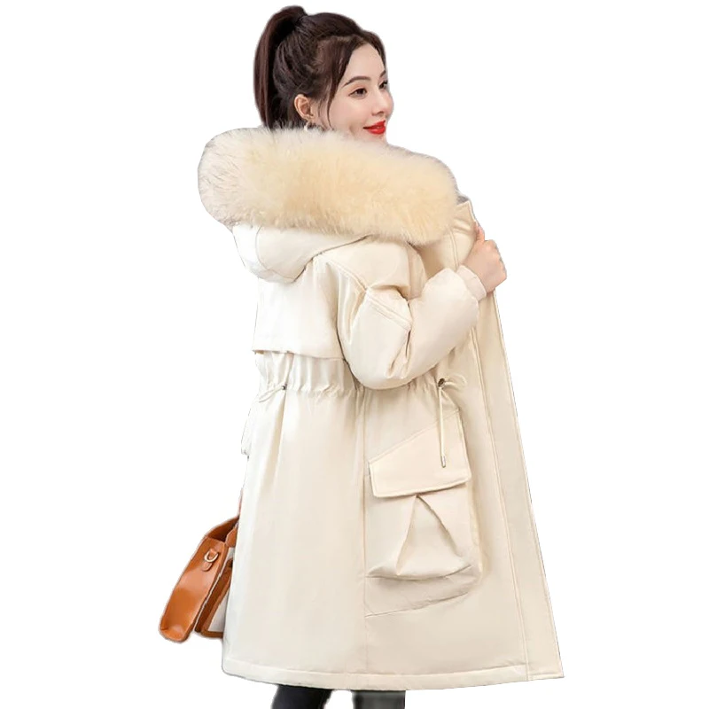 Big Fur Collar Mid-Length Women's Down Padded Cotton Jackets 2022 Winter Parkas New Slim Waist Fleece Thick Coats Casual Outwear
Big Fur Collar Mid-Length Women's Down Padded Cotton Jackets 2022 Winter Parkas New Slim Waist Fleece Thick Coats Casual Outwear