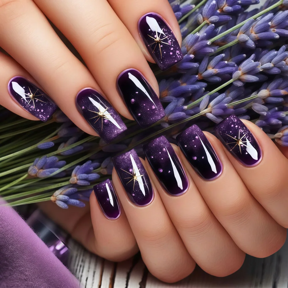 24pcs Starlight Ballet Press on Nails Art Purple Short Square False Nails Sets Starry Sky Design Full Cover Nail Tips Fake Nail
24pcs Starlight Ballet Press on Nails Art Purple Short Square False Nails Sets Starry Sky Design Full Cover Nail Tips Fake Nail