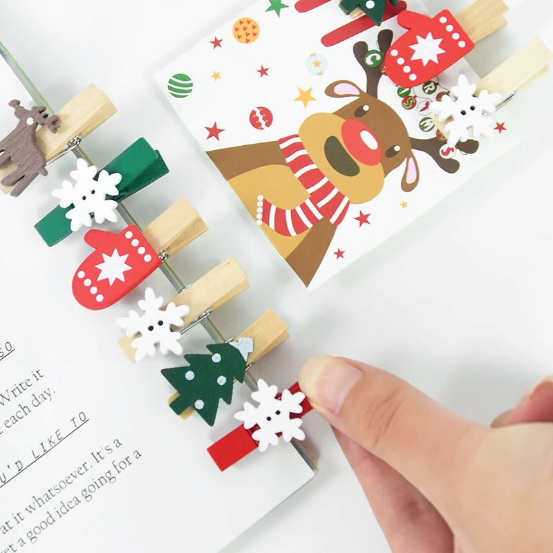 20pcs Christmas Wooden Clip Xmas Tree Snowflake Elk Photo Clips Clothespins Gift Bag Clips Christmas New Year Party Decorations
20pcs Christmas Wooden Clip Xmas Tree Snowflake Elk Photo Clips Clothespins Gift Bag Clips Christmas New Year Party Decorations