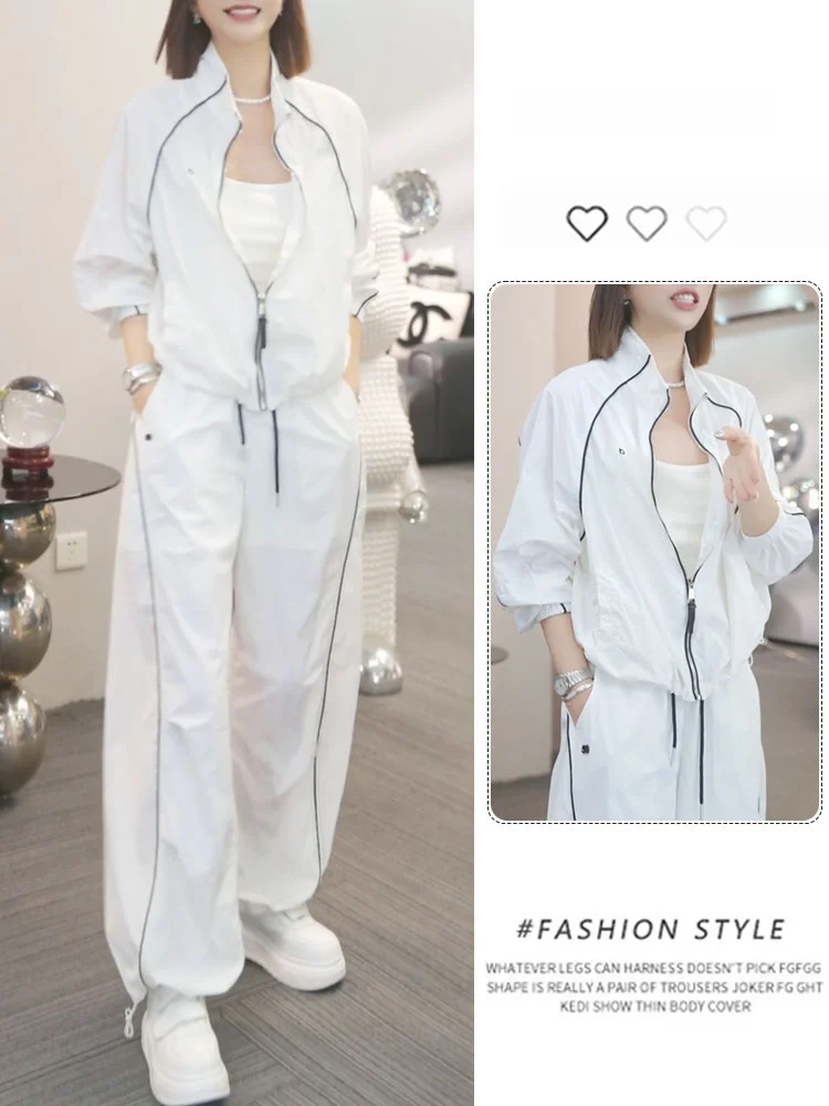 Fashionable Casual Women's Summer 2026 New Style Stand Collar Sun Protection Outerwear Wide Leg Pants Two Piece Set
Fashionable Casual Women's Summer 2026 New Style Stand Collar Sun Protection Outerwear Wide Leg Pants Two Piece Set