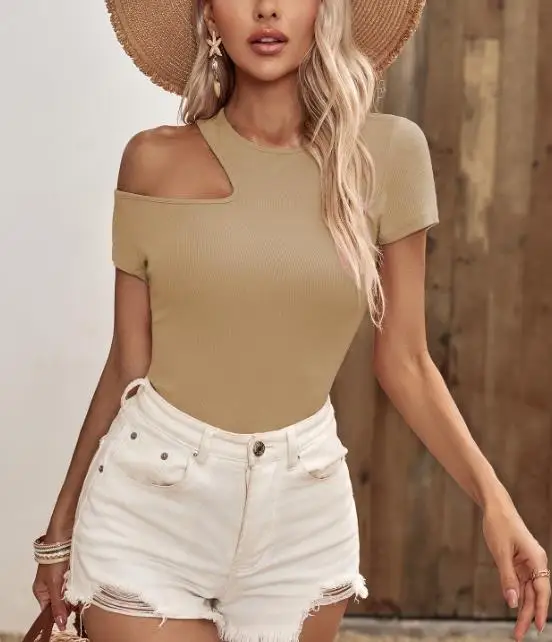 Slim Fit Knitted T-Shirt 2026 Sexy Hot Girl Design Hollowed out Shoulders Slimming Top for Women
Slim Fit Knitted T-Shirt 2026 Sexy Hot Girl Design Hollowed out Shoulders Slimming Top for Women