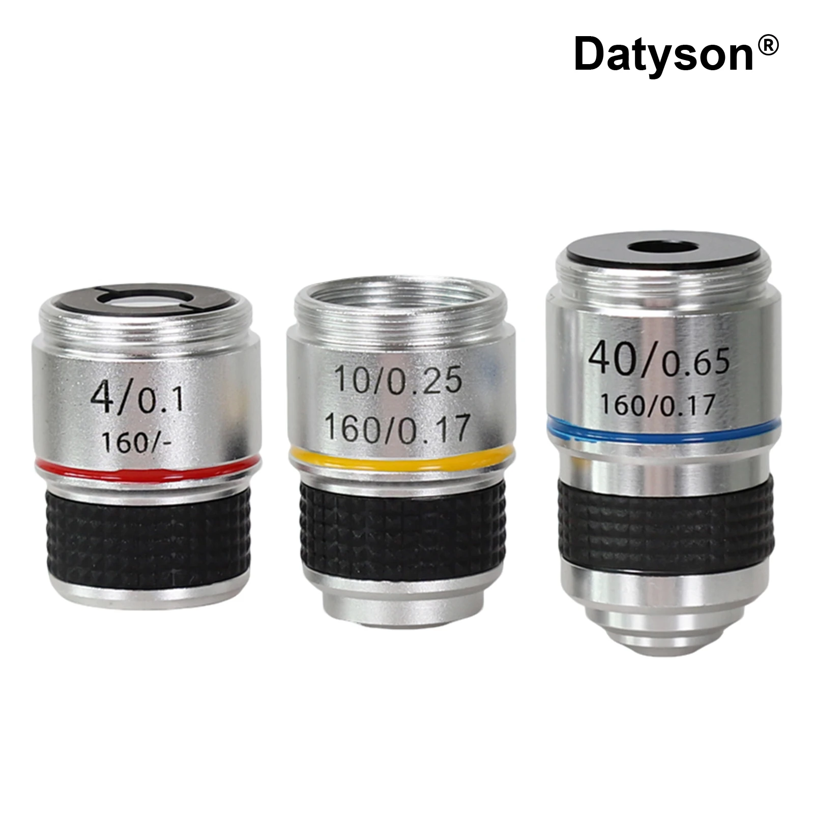 Набор объективов для микроскопа Datyson 4X, 10X, 40X, резьба RMS из алюминиевого сплава
Набор объективов для микроскопа Datyson 4X, 10X, 40X, резьба RMS из алюминиевого сплава