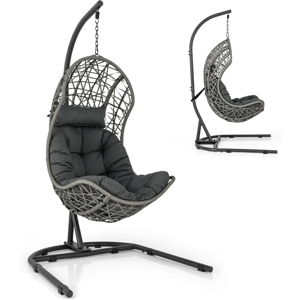 Egg Chair Outdoor Indoor - Hammock Chair with Stand, Pillow, Cushion, Hanging Accessories, PE Rattan Hanging Basket Chair
Egg Chair Outdoor Indoor - Hammock Chair with Stand, Pillow, Cushion, Hanging Accessories, PE Rattan Hanging Basket Chair