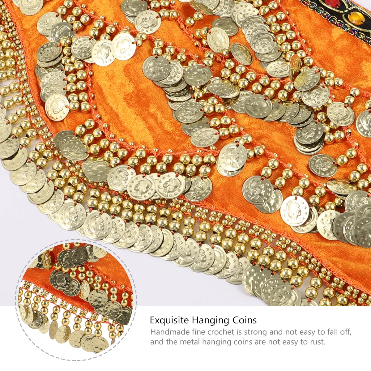 1 pc Indian Dance Hip Skirt Belly Dance Belt For Women Lightweight Scarf With Coins Diamonds Orange Sportswear Accessories
1 pc Indian Dance Hip Skirt Belly Dance Belt For Women Lightweight Scarf With Coins Diamonds Orange Sportswear Accessories