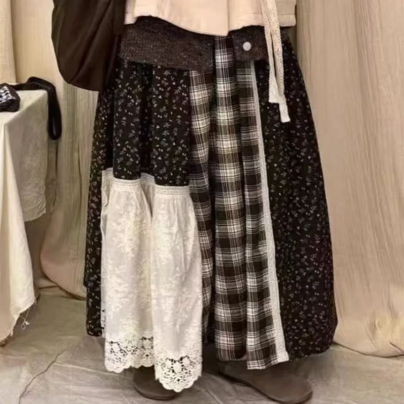 Johnature Korean Spring New High-waisted Floral Patchwork Skirt 2025 Japanese Casual Loose Irregular Patchwork Women Midi Skirts
Johnature Korean Spring New High-waisted Floral Patchwork Skirt 2025 Japanese Casual Loose Irregular Patchwork Women Midi Skirts