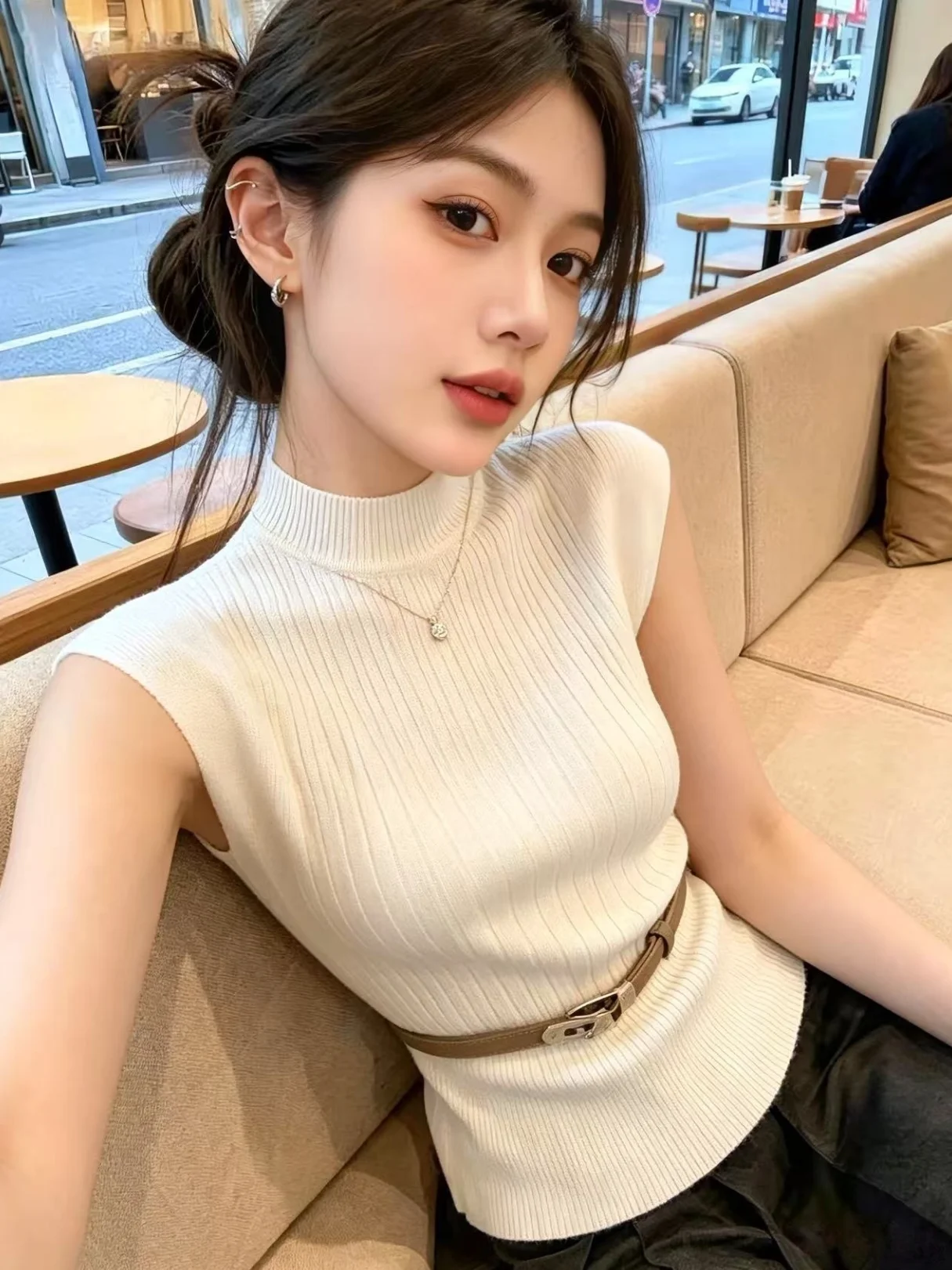 Korean Style Half High Collar Fly Sleeve Knitted Sweater Women's Slimming Top Summer New Arrival Self-Keeping Model
Korean Style Half High Collar Fly Sleeve Knitted Sweater Women's Slimming Top Summer New Arrival Self-Keeping Model
