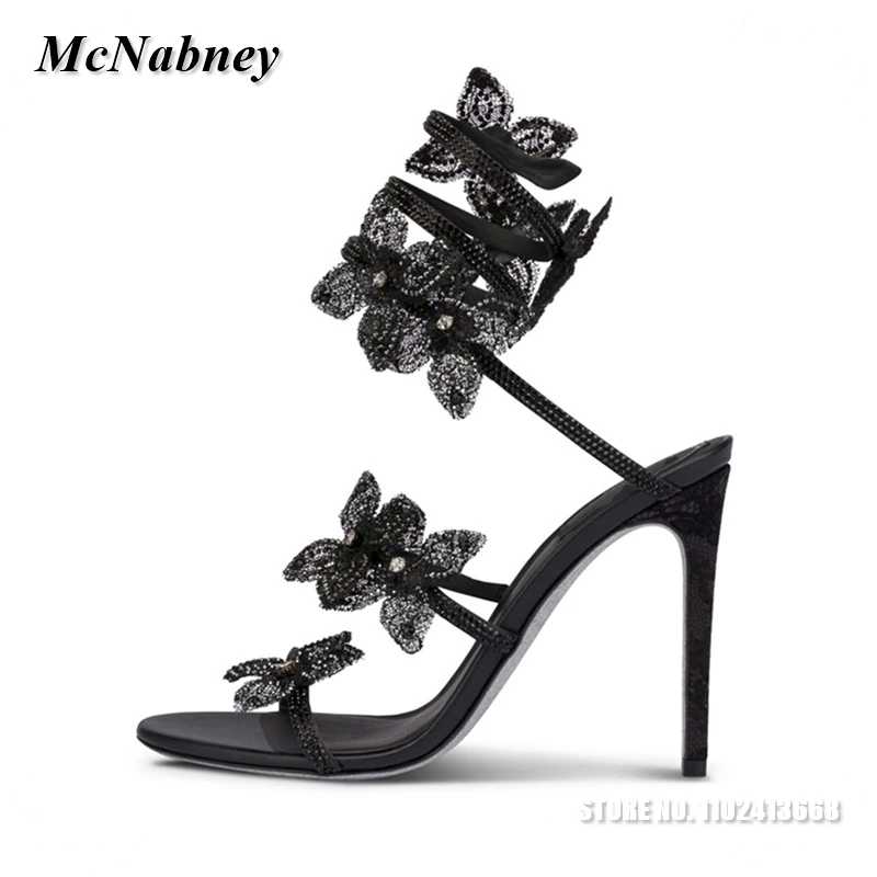 2023 Summer Rhinestone Flower Lace Crystal Sexy Wrist Wrap Women Shoes Twine Sandals Stiletto Thin High Heel Party Ladies Shoes
2023 Summer Rhinestone Flower Lace Crystal Sexy Wrist Wrap Women Shoes Twine Sandals Stiletto Thin High Heel Party Ladies Shoes
