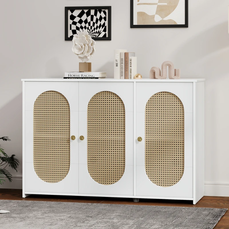 TREXM Retro 3-Door Sideboard with Large Storage Space Artificial Rattan Doors and Metal Handles, Accent Cabinet for Living Room
TREXM Retro 3-Door Sideboard with Large Storage Space Artificial Rattan Doors and Metal Handles, Accent Cabinet for Living Room