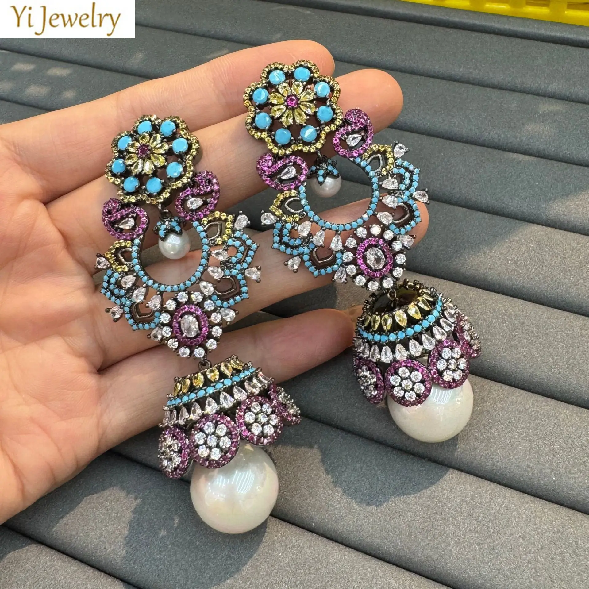 multicolor zirconia earrings large long pendant luxury jewelry dinner party wedding gown women earrings Gorgeous
multicolor zirconia earrings large long pendant luxury jewelry dinner party wedding gown women earrings Gorgeous
