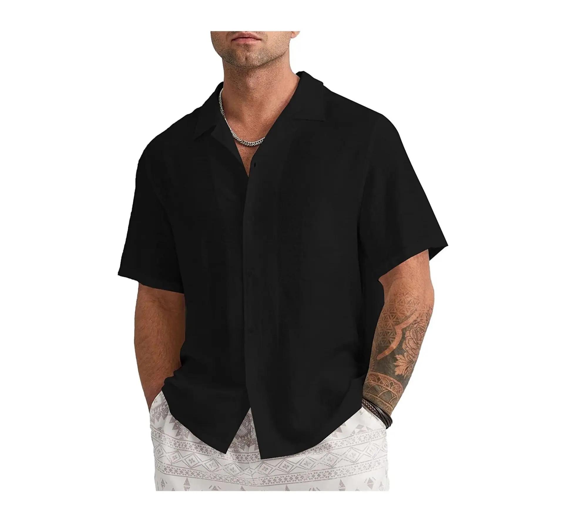 In 2025, a fashionable men's loose and casual long-sleeved shirt with a turn-down collar, in solid color mens summer shirt
In 2025, a fashionable men's loose and casual long-sleeved shirt with a turn-down collar, in solid color mens summer shirt