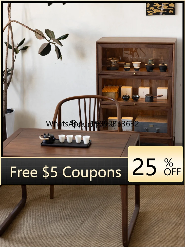 FF North American black walnut bookcase Japanese-style all-solid wood glass floor-to-ceiling combination cabinet
FF North American black walnut bookcase Japanese-style all-solid wood glass floor-to-ceiling combination cabinet