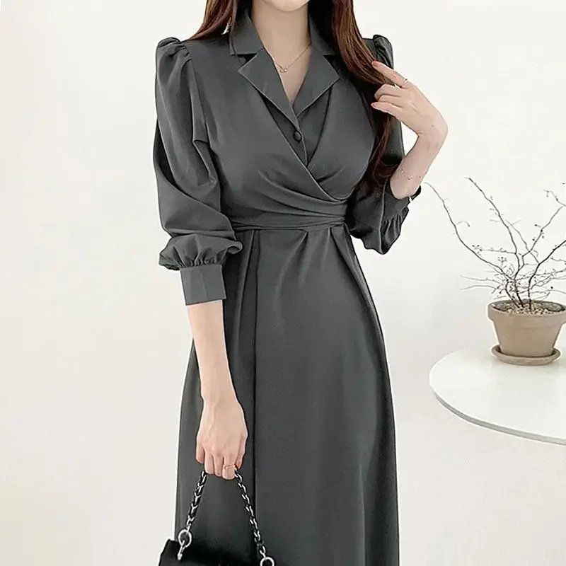 Women Ruffled Bow Lace Up Chic Elegant Party Dresses Korean Fashion Office Lady Business Casual Long Sleeve Midi Dress Vestidos
Women Ruffled Bow Lace Up Chic Elegant Party Dresses Korean Fashion Office Lady Business Casual Long Sleeve Midi Dress Vestidos