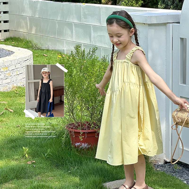 Girl Dress Children Summer Vacation Dress 2024 Summer Girls Korean Style Baby Girl Fashion Black Dress Princess Slip Dresses
Girl Dress Children Summer Vacation Dress 2024 Summer Girls Korean Style Baby Girl Fashion Black Dress Princess Slip Dresses
