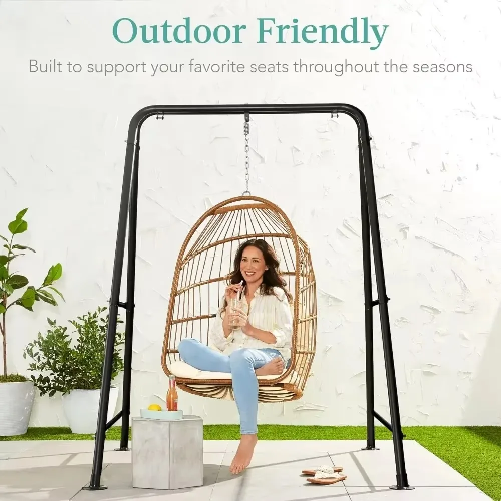 Hammock Chair Stand, 75in Tall Heavy Duty Indoor Outdoor Steel Hanging Base w/Hardware -Stand Only
Hammock Chair Stand, 75in Tall Heavy Duty Indoor Outdoor Steel Hanging Base w/Hardware -Stand Only