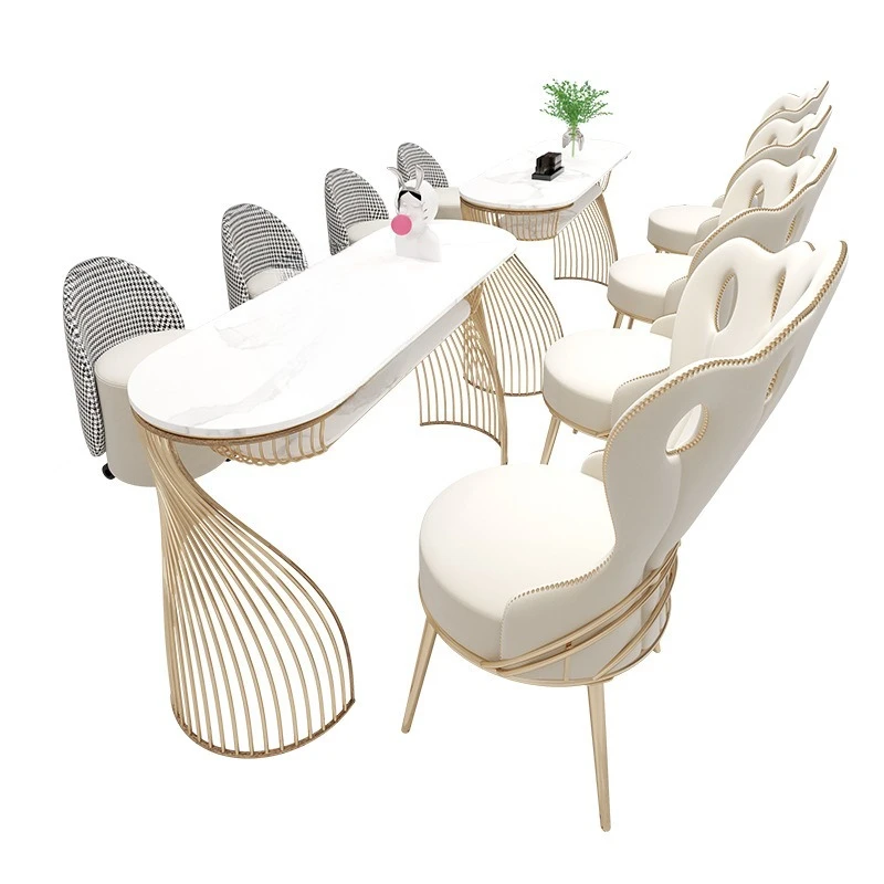 Nordic rock slab manicure table and chair set combination wrought iron single double shop
Nordic rock slab manicure table and chair set combination wrought iron single double shop