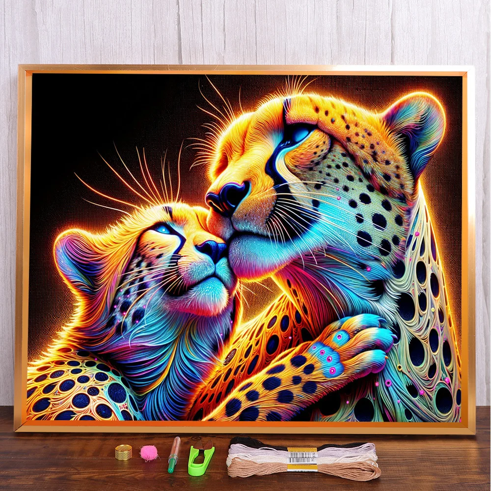 Animal Cheetah Printed Canvas Cross-Stitch DIY Embroidery Complete Kit Craft Knitting Needlework Handiwork Counted Gift Floss
Animal Cheetah Printed Canvas Cross-Stitch DIY Embroidery Complete Kit Craft Knitting Needlework Handiwork Counted Gift Floss