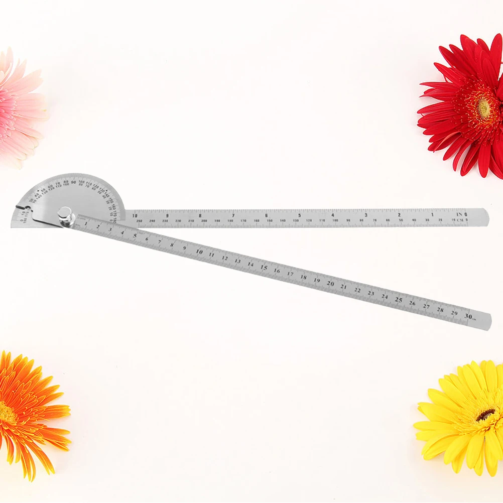 Stainless Steel Protractor 180 Degree Angle Round Head Ruler Silver 250mm Measuring Length Swing Arm Adjustable for Home
Stainless Steel Protractor 180 Degree Angle Round Head Ruler Silver 250mm Measuring Length Swing Arm Adjustable for Home