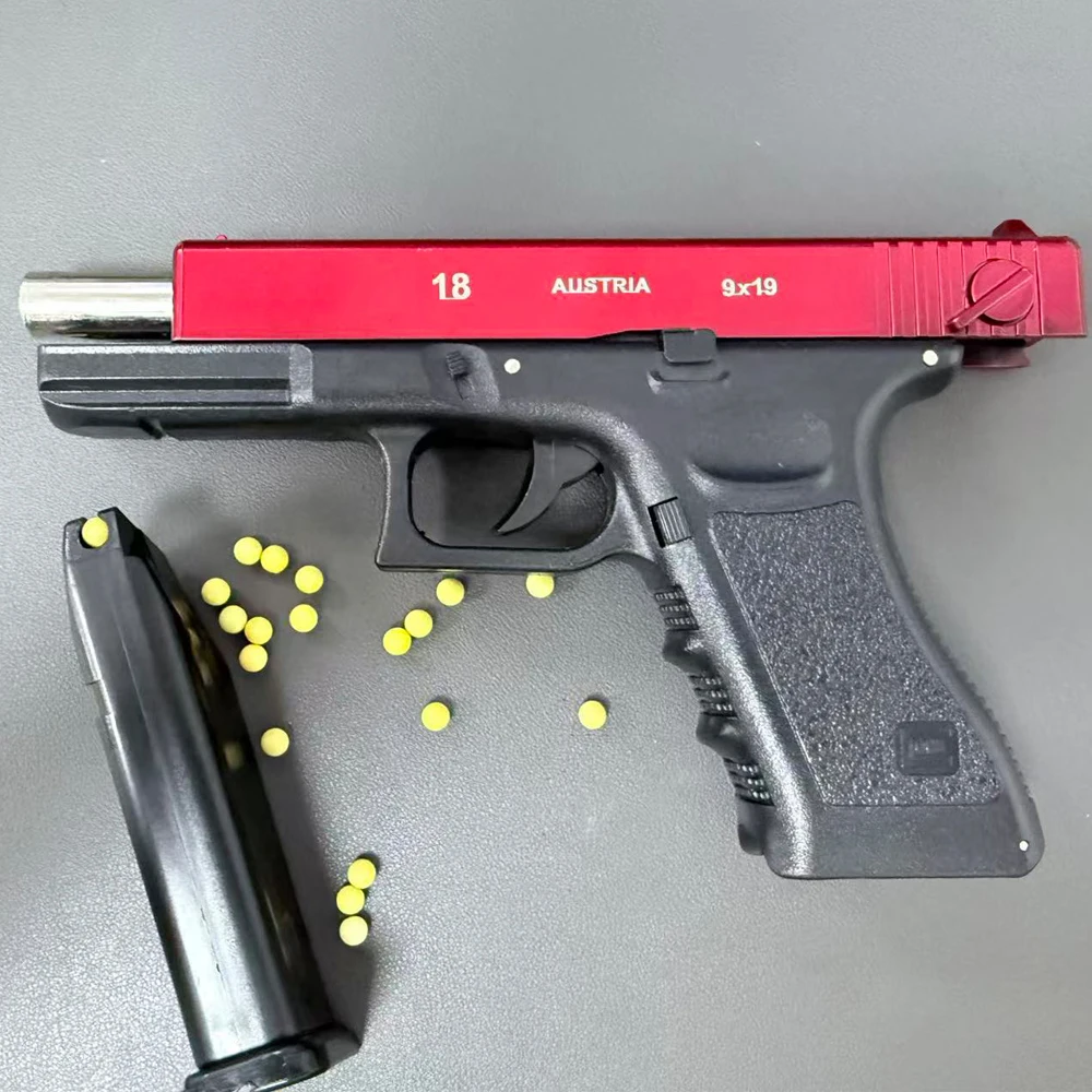 Red & Black G18 Style Manual Gel Ball Blaster Toy, Empty Shell Ejecting Splatter Gun for Outdoor Team Games, Safe for Ages
Red & Black G18 Style Manual Gel Ball Blaster Toy, Empty Shell Ejecting Splatter Gun for Outdoor Team Games, Safe for Ages