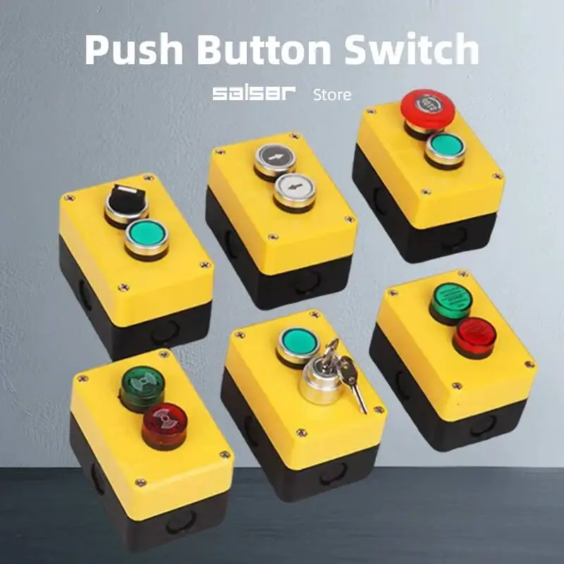 Waterproof Two Position Push Button Switch With Control Yellow Plastic Box Plastic NO NC Momentary Reset Electric Use
Waterproof Two Position Push Button Switch With Control Yellow Plastic Box Plastic NO NC Momentary Reset Electric Use