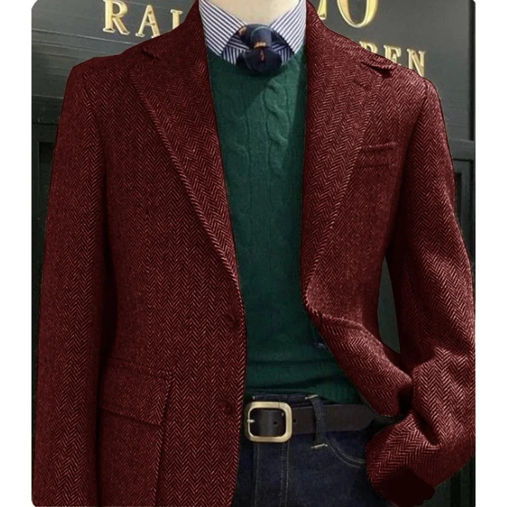 Men's Herringbone Jacket Winter New Style Elegant Fashion Comfortable Coat Casual Suit Men Double Breasted Suit Collar Vintage
Men's Herringbone Jacket Winter New Style Elegant Fashion Comfortable Coat Casual Suit Men Double Breasted Suit Collar Vintage