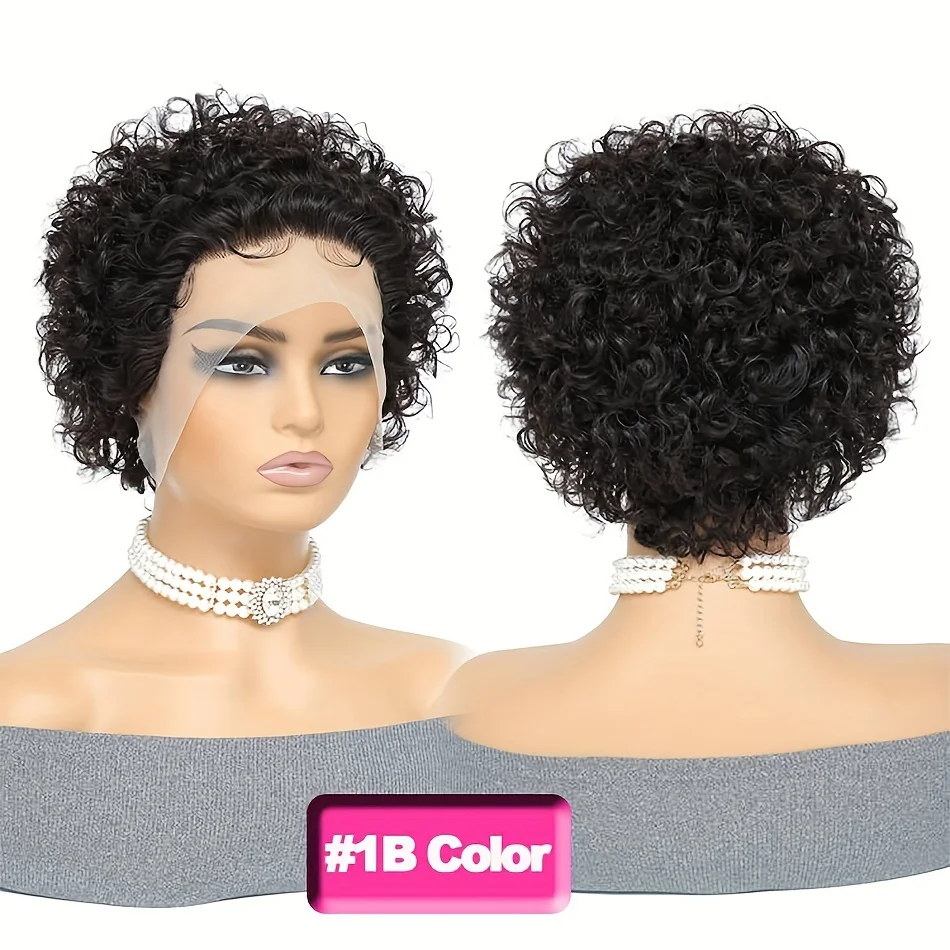Short Curly Bob Wig Human Hair 13x1 Curly Lace Front Human Hair Wigs for Women Black Pixie Cut Wigs Party Costume Hair Wigs
Short Curly Bob Wig Human Hair 13x1 Curly Lace Front Human Hair Wigs for Women Black Pixie Cut Wigs Party Costume Hair Wigs
